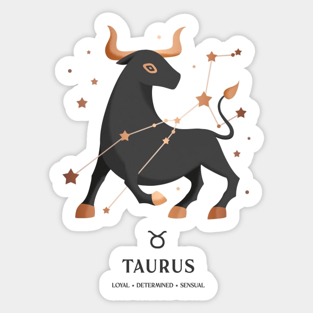 Taurus Constellation Zodiac Series Sticker by paulineberger